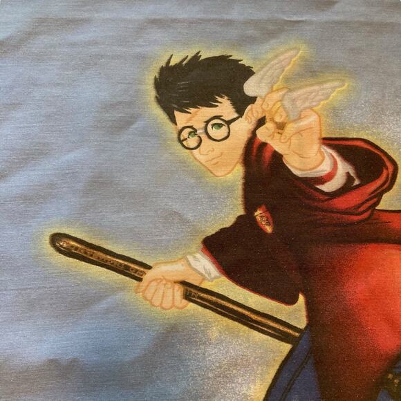 Vintage Harry Potter Blue Quidditch Golden Snitch Kidcore Standard Pillowcase - Picture 9 of 15